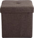 Simplify Faux Linen Folding Storage Ottoman | Single | Collapsible | Tufted Padded Seating | Foot Rest | Bench |