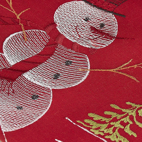 DII Christmas Kitchen Embroidered Table Décor Collection, Snowman Placemat Set, 13x19, Red, 4 Piece