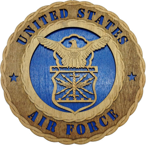 Unique Decorative Custom Laser Crafted Wooden Wall Plaque, Armed Forces Air Force