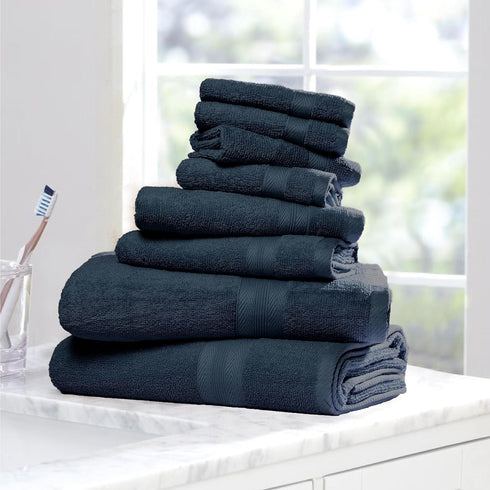 8 Set 100% 2 27X54, 2 16X28 4 13X13 BOUTIQUO Piece Towel Ring Spun Cotton, Bath Towels Hand Towels and Washcloths