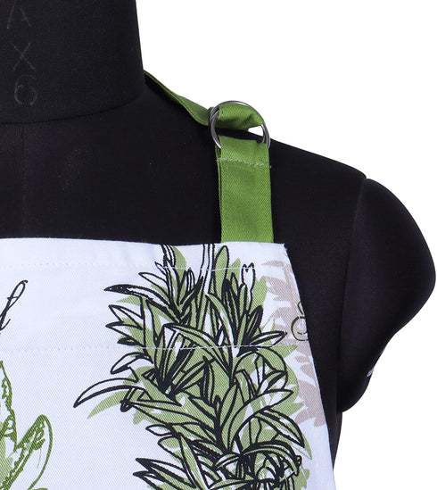 AMOUR INFINI Aprons for Women, Adjustable Strap with Waist Ties, Cotton Washable, Reusable Spring Apron (27.5 x 33