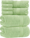 Oakias Premium Towel Set 600 GSM 8 Piece Green - 100% Ring