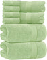 Oakias Premium Towel Set 600 GSM 8 Piece Green - 100% Ring