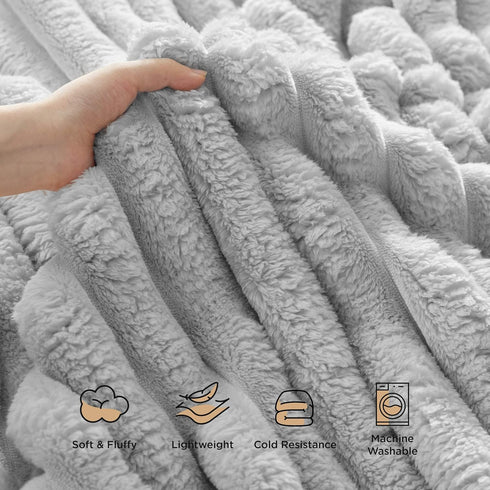 350GSM Cozy Grey60x80 Inches, Bedsure Twin Blanket for Couch - Super GentleSoft Fuzzy Fluffy Blankets for Women, Cute
