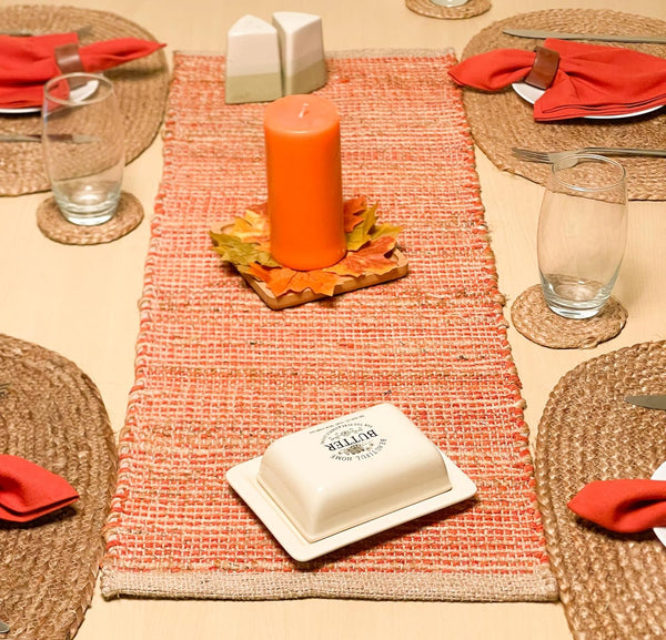 Chardin home Natural Jute Table Runner 13x48 Inch Vintage Boho Rustic Table
