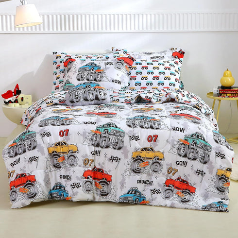 Mooreeke Twin Size Comforter Sets for Boys Kids, 6 Pieces Bed in