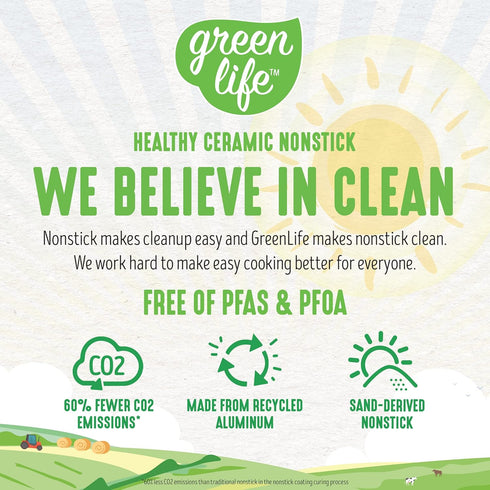 GreenLife Non Stick Fry Pan Set, 7" & 10", Non-Toxic PFAS-Free Ceramic Skillets, Blue