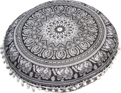 ICC Floor Pillows & Cushion Covers, Decorative Hippie Mandala Pouf Pillow Cover