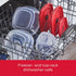 Rubbermaid 16-Piece BPA-Free Plastic Food Storage Set with Red Vented Lids, Microwave & Dishwasher Safe
