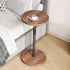 ET-010BR Adjustable End Table, Small Round Side Table, Drink Table for Small Spaces, Pedestal Nightstand for Living