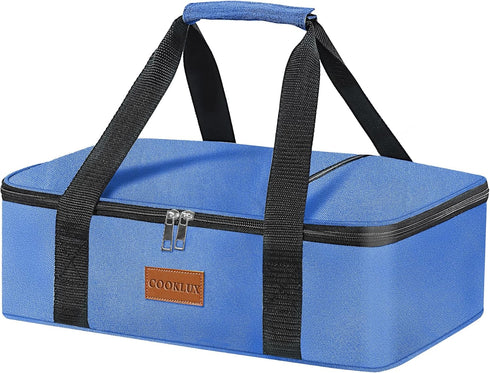 Insulated Casserole Carrier, Thermal Bag for Hot & Cold Food Transport, Fits 9x13 Casserole Dish (Navy Blue)
