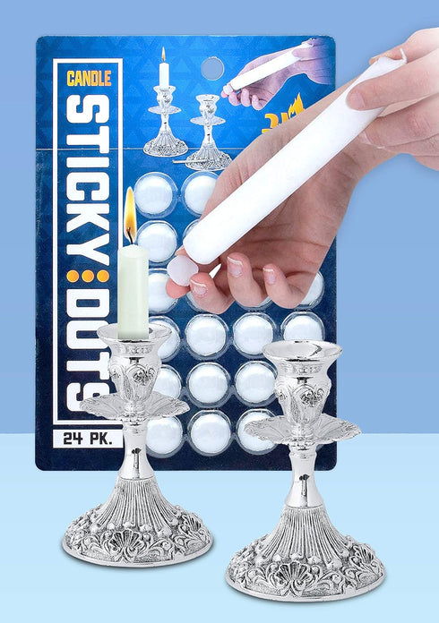 Ner Mitzvah Candle Sticky Dots - 48 Candle Wax Dots, Candle Accessories