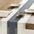 14 36 Inch 36 Inches ZeeMart Macrame Style Bicolor Stitching Table Runner, x Charcoal/Ivory, Boho Dark Grey Table