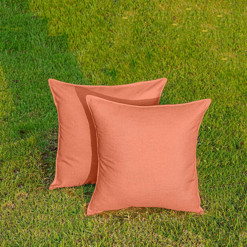 NiNi ALL Outdoor Waterproof Throw Pillow Covers Set of 2, Decorative Farmhouse Garden Pillowcase 22x22 inch Orange