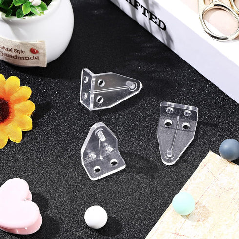 12 Pieces 1 Inch Hold Down Brackets, Clear Plastic Hooks for 1 Inch Mini Horizontal Blinds, Shades, Windows, Doors