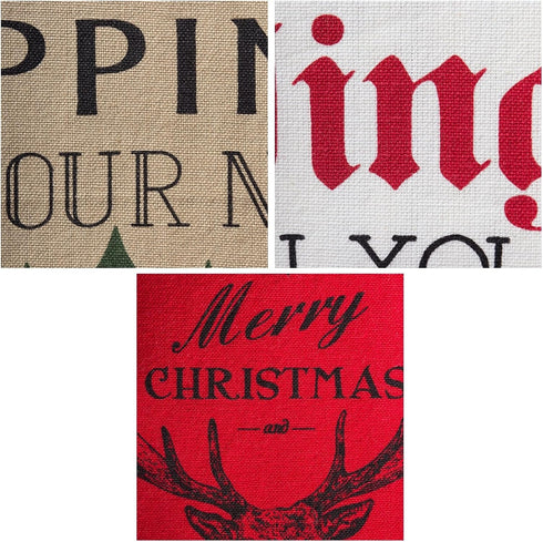 DII Holiday Collection Vintage Print Dishtowel Set, 18x28, Christmas Stag, 3 Piece for Kitchen Use