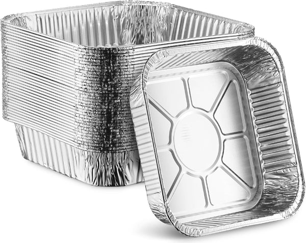 MontoPack 8” Disposable Aluminum Foil Square Baking Pans, 20 Pack for Broiling, Toaster Oven, Meal Prep