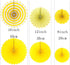 Sunshine Yellow Round Hanging Paper Fans - 6pc Decorations for Baby Shower, Birthday, Wedding Party