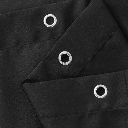 N&Y HOME Fabric Shower Curtain with Weighted Magnets, Opaque Black, Hotel Quality, 72x72, Machine Washable