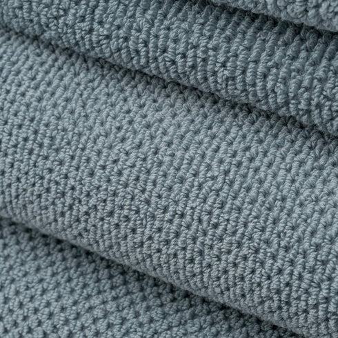 6 Pack 600 100% Welhome Franklin Premium Hand Towels Popcorn Textured Dusty Blue Bathroom Towels Hotel & Spa Towels
