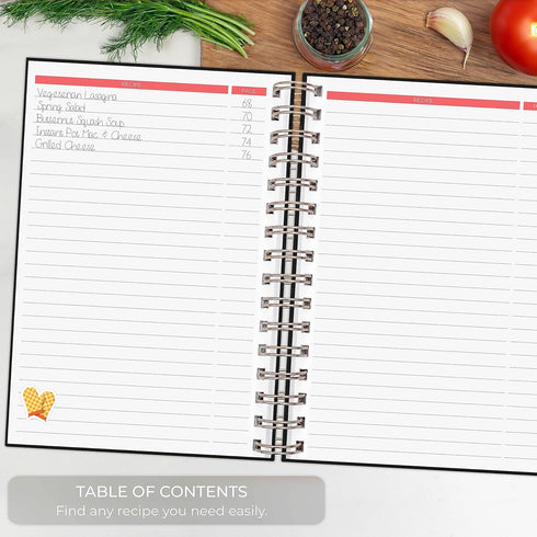 Clever Fox Recipe Book Spiral: Make Your Own Family Cookbook, Blank Recipe Notebook Organizer, Medium Size, Hardcover
