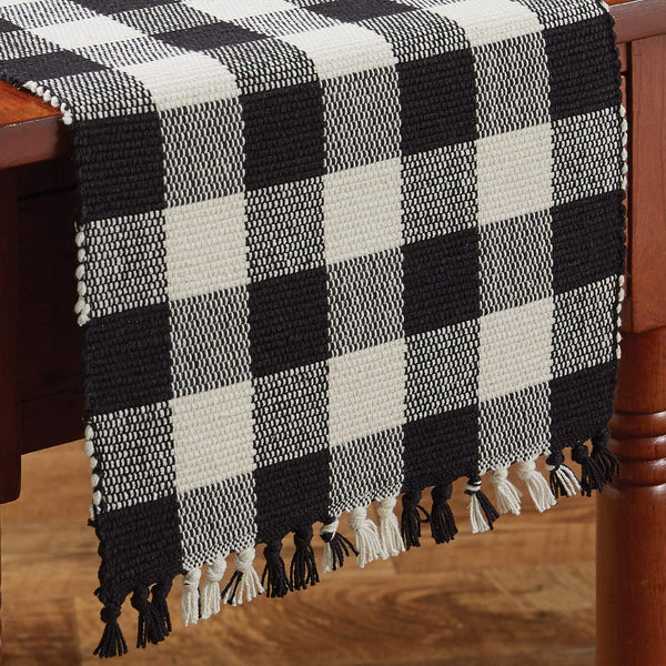 Park Designs Buffalo Check Table Runner, 54''L, Black & Cream