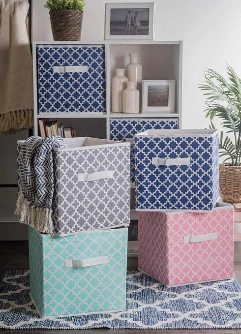 DII Non Woven Polyester Storage Bin, Small Set of 4 in Pink Sorbet