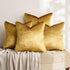 GIGIZAZA Velvet Gold Pillow Covers 18x18, Pack of 4, Decorative Throw Pillow Soft Covers for Living Room