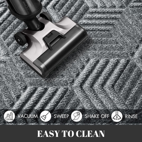 Yimobra Heavy Duty Front Entrance Door Mat 29.5x17 Inch, Sturdy Non Slip Rubber, All-Season Outdoor Indoor Mat