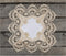 Gold European Lace and Antique Jacquard Fabric Doily - 14 Inch Square Placemat