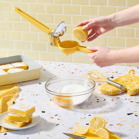 Chef'n FreshForce Lemon Squeezer Citrus Juicer, Manual Hand Press with Dual-Gear Power for Maximum Juice Extraction