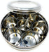 7 (9.2in 3in) Packed Rani Spice Box Stainless Steel Transparent Round Storage For Spices (Masala Dabba) Compartments