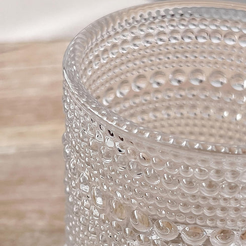 Set 6, 10 oz Kate Aspen Beaded Drinking Glasses of Retro Vintage Glassware - Boho Cocktail Water Juice Glasses, Hostess