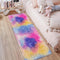 Pink Rainbow Tie Dyed Rug 2x6 ft, Plush High Pile Shag Carpet, Soft Runner for Bedroom Living Room Nursery Decor