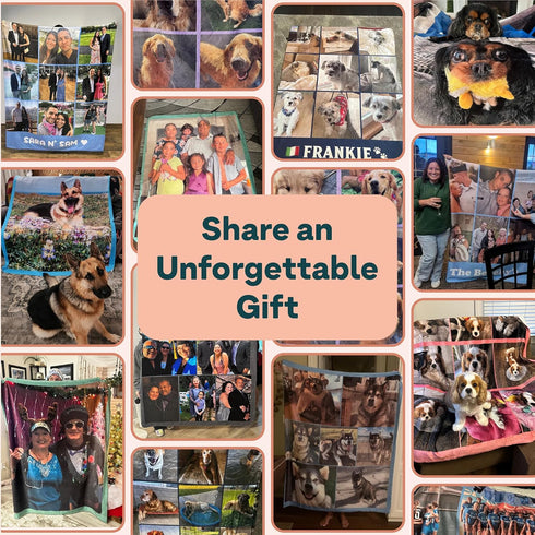 50"x60") Personalized Photo Blanket with Pictures - Custom Picture Blanket - Printed in USA - Vibrant Colors - Soft