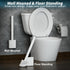 HygieX Pack 2 Set Silicone Toilet Brushes & Holders of Long Non-Slip Handle, Flexible Bristles for Easy Cleaning Modern
