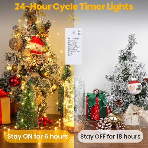 Mlambert 2 Pack 16.4FT LED Fairy Lights Battery Operated, Rechargeable Twinkle Lights for Bedroom, Christmas Decor