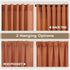 Pitalk Burnt Orange Boho Country Kitchen Curtains, 36 Inch Length, 2 Panels, Back Tab Pocket, Semi Translucent Linen