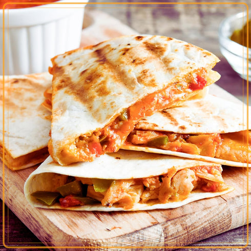 Taco Tuesday Deluxe Electric Quesadilla Maker, 10-inch 6-Wedge with Extra Stuffing Latch, Red