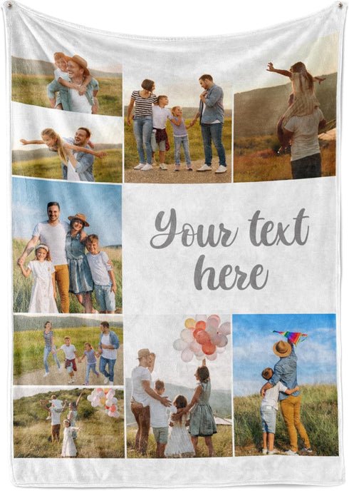 Ships Next Day, Custom Blanket with Picture and Text - Printed in