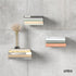 Set 3 Umbra Conceal, Sturdy Metal Floating Bookshelf for Wall, Silver, Small