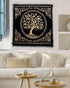 Indian Consigners Altar Cloth, 18" Square Celtic Tree of Life Wica Spread Decor for Tarot Witchery