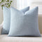 ANRODUO Pack of 2 Textured Boucle Throw Pillow Covers Soft Light Blue