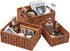 Set of 3 Wicker Storage Baskets with Built-in Handles - Multipurpose Nesting Baskets for Kitchen, Bathroom, Closet