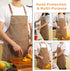 Tosewever Canvas Cross Back Chef Cotton Aprons - Large Pockets for Men and Women