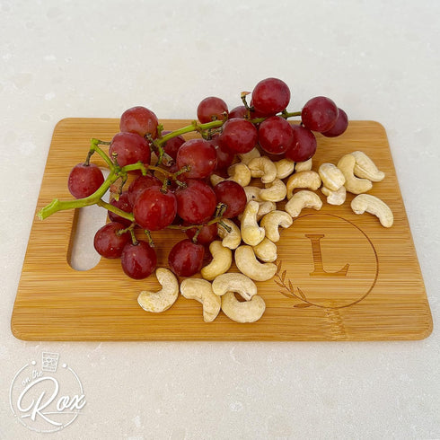 Personalized Small Monogrammed Engraved Cutting Board (S) - 9x6 Customized Bamboo Kitchen Gift