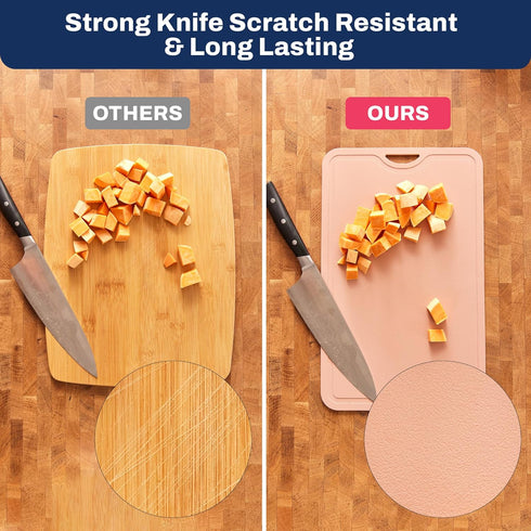 TPU Scratch-Resistant Cutting Board Mat, 14.5" x 9" Korean cutting boards for kitchen, More Durable Than Silicone Cutting Board, Flexible cutting board Dishwasher Safe