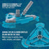 Swimming U.S. Pool Supply Deluxe Weighted Triangular Pool Vacuum Head with Side Brushes, Swivel Connection, EZ Clip