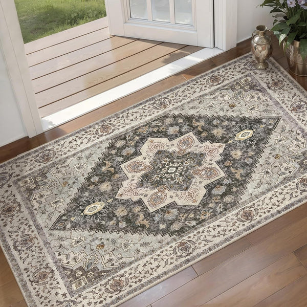 Tangsoo Kitchen Rugs 2x4 Washable Rug for Entryway Vintage Non Slip Small