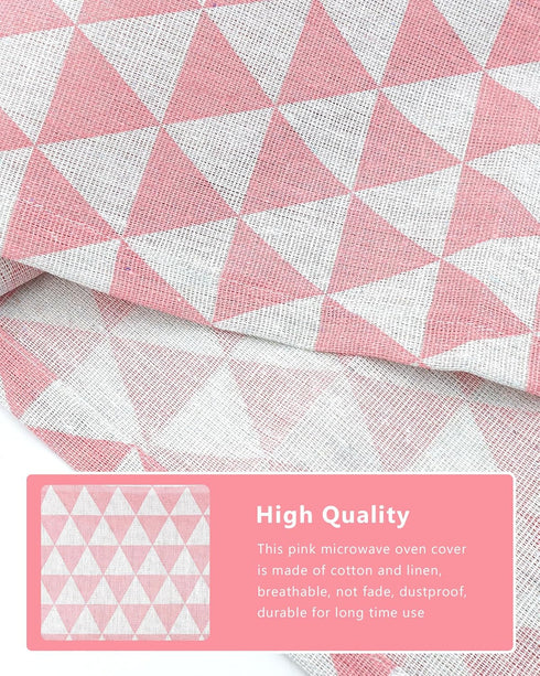 Microwave Oven Cover Dustproof Cotton Protector with Side Storage Pockets, Decorative Kitchen Appliance